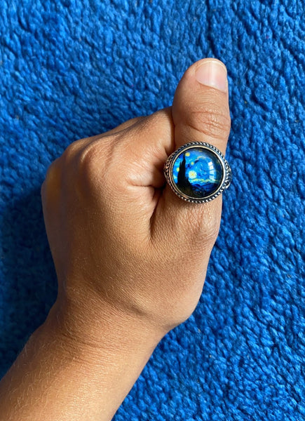 Bague Vintage : La Nuit Etoilée de Van Gogh