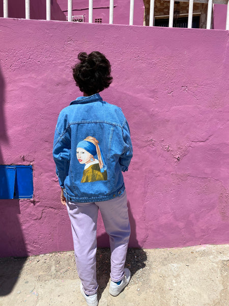 "Girl with a Pearl Earring" Denim Jacket