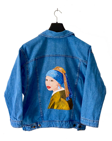 "Girl with a Pearl Earring" Denim Jacket