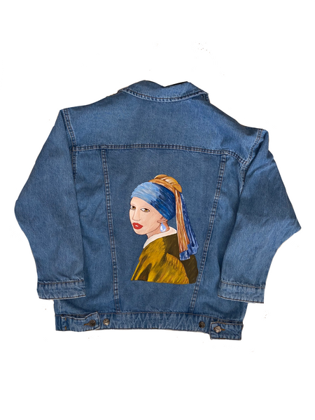 "Girl with a Pearl Earring" Denim Jacket