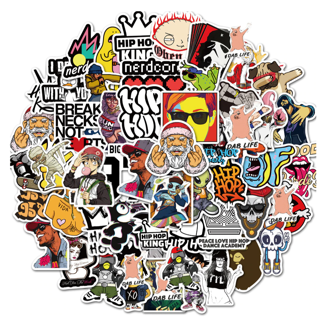 Pack de 40 Stickers "Rock & HipHop memes"