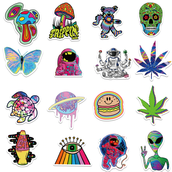 Pack de 40 Stickers "Trippy Psychédélique"