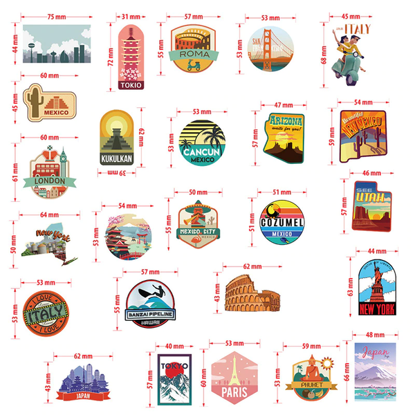 Pack de 40 Stickers  "Around the World"