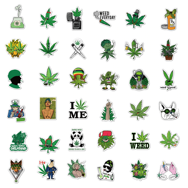 Pack de 40 Stickers "Weed"