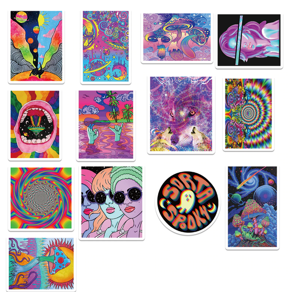 Pack de 40 Stickers "Trippy Psychédélique"