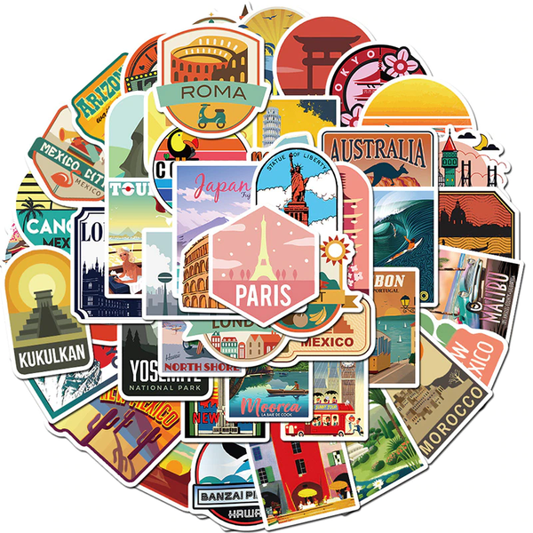 Pack de 40 Stickers  "Around the World"