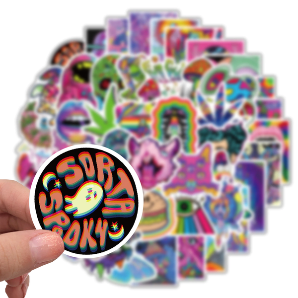 Pack de 40 Stickers "Trippy Psychédélique"